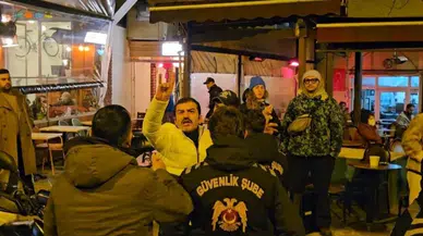 Ünlü oyuncu Ufuk Bayraktar , 8 Mart yürüyüşünde olay çıkardı