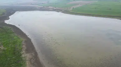 Yeşilsırt Göleti'nde kuraklığın izleri siliniyor