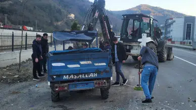 Kastamonu'da tarım aracının lastiği fırladı : Araç takla attı, 1 yaralı