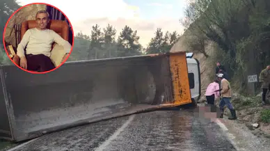 Denizli'de hafriyat kamyon devrildi : Kabinde sıkışan sürücü öldü