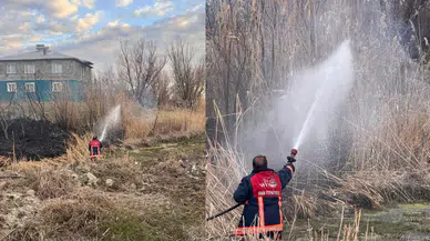 Van'da sazlık alanda yangın çıktı