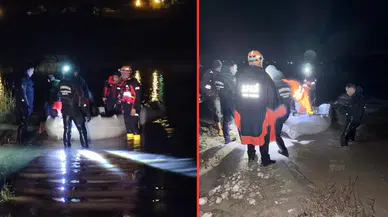 Diyarbakır Bismil'de selde mahsur kalan çoban kurtarıldı