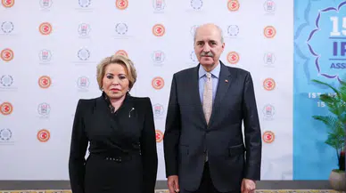 Başkan Kurtulmuş, Rusya Federasyon Konseyi Başkanı Matviyenko ile bir arada