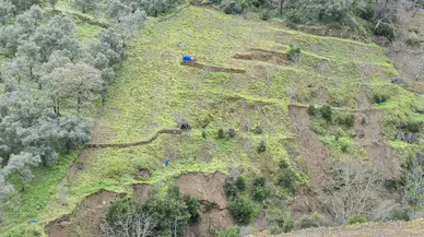 Aydın'da sağanak yağış sonrası heyelan oluştu