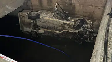 Eskişehir'de korkutan kaza ! Otomobil 5 metre yüksekten sulama kanalına uçtu : 2 yaralı