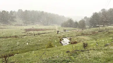 Bolu'da sıcaklıklar düştü, nisan ayında kar yağdı
