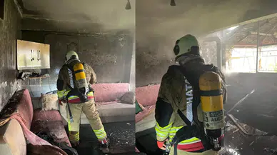 Hatay'da evde korkutan yangın