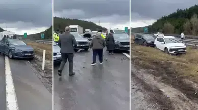 Bolu Anadolu Otoyolu’nda 10 araç zincirleme kazaya karıştı : 6 yaralı