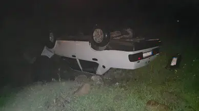 Hatay'da takla atan aracın sürücüsü yaralandı