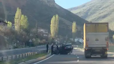Malatya’da kontrolden çıkan otomobil takla attı : Sürücü şans eseri kurtuldu