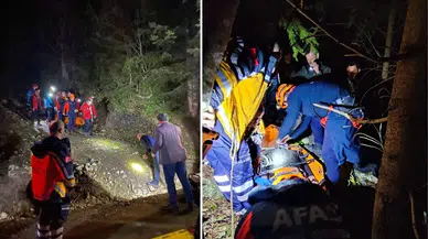 Uçurumdan düşen genç saatler sonra çıkarıldı