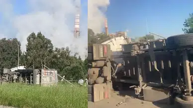 Muğla Yatağan'da kömür yüklü kamyon devrildi