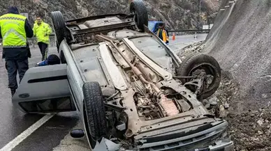 Malatya’da feci kaza : Otomobil takla attı, 5 kişi yaralandı