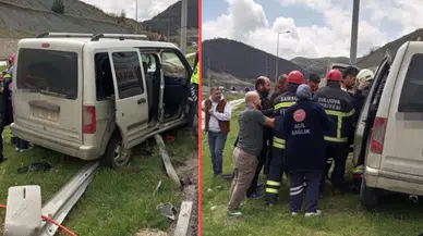 Amasya'da kamyonet bariyerlere çarptı : 5 yaralı