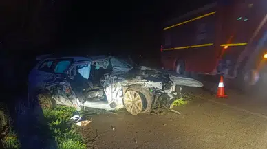 Afyonkarahisar'da feci kaza : Ağaca çarpan otomobilin sürücüsü öldü