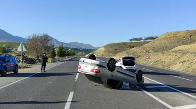 Malatya'da otomobil takla attı : Sürücü yaralandı