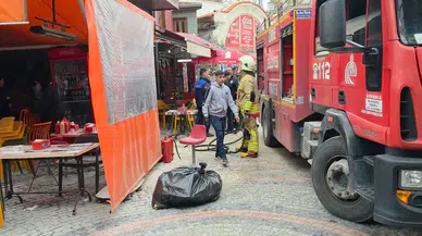 Edirne'de dönerci dükkanında yangın çıktı