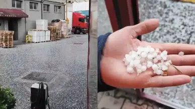 İstanbul'da fındık büyüklüğünde dolu yağdı