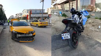 Adıyaman'da taksi ile motosiklet çarpıştı : Sürücü yaralandı