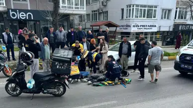 Lüleburgaz'da otomobil motosiklete çarptı : 2 genç yaralandı
