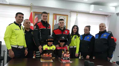 Isparta Emniyeti'nden şehit çocuğuna unutulmaz doğum günü sürprizi