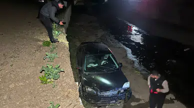 Tekirdağ Çorlu'da kaza : Otomobil dereye uçtu