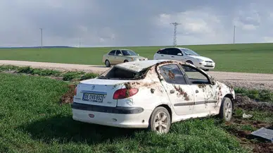 Çorum Alaca'da otomobil tarlaya uçtu : Yaralı sürücü kendi imkanlarıyla hastaneye gitti