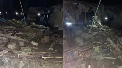 Van'da ahır çöktü : 56 hayvan telef oldu