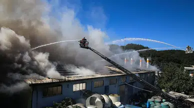 Hatay'da korkutan yangın : İş yeri ve kamyonet küle döndü