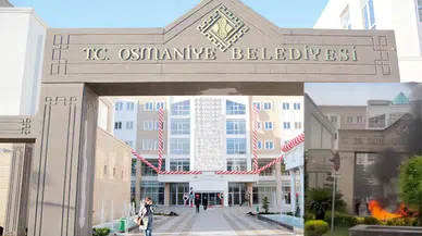 Osmaniye Belediyesi önünde kundaklama : Başkan ile görüşemeyince motosikletini yaktı