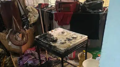Siirt'te apartman dairesinde yangın : Ev kullanılamaz hale geldi