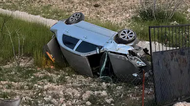 Adıyaman’da 6 takla atan araçtan sağ çıktı