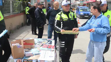 Bafra’da Trafik Haftası etkinliği : Sürücü ve yayalara 750 bilgilendirici broşür