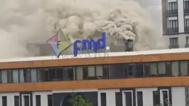Elazığ'da lokantanın bacasında yangın çıktı