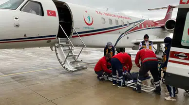 Mardin'de kalp ve beyin rahatsızlığı olan bebek ambulans uçakla taşındı