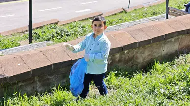 7 yaşında sosyal medya kampanyası : Takipçi sayısı kadar çöp topluyor