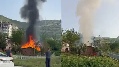 Kocaeli Derince'de tek katlı evde yangın