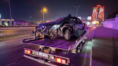 Avcılar'da alkollü sürücü E-5'ten yan yola uçtu