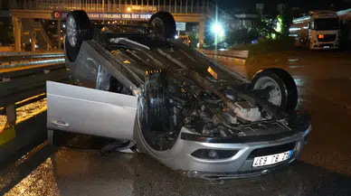 Kırıkkale'de kaza : Otomobil takla attı