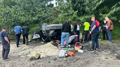 Giresun'da kediye çarpmamak isteyen otomobil plaja uçtu : 4 yaralı