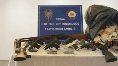 Tokat Erbaa'da silah operasyonu : 14 şüpheli emniyette