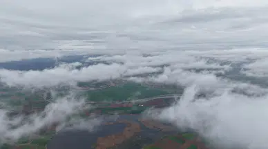 Kırıkkale'de sis bulutları büyüleyici manzaralar oluşturdu