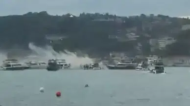 Bebek Sahili'nde bir teknede yangın çıktı