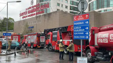 Sarıyer'de hastane yangını : Ekipler kontrol altına aldı