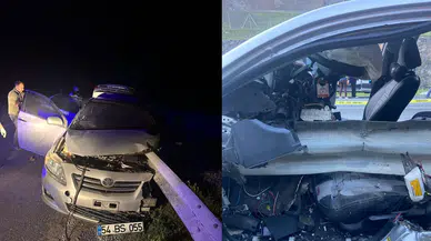 Hakkari'de otomobil bariyere çarptı : 1 ölü, 3 yaralı