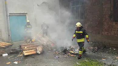 Ordu'da atık malzemelerin olduğu alanda yangın