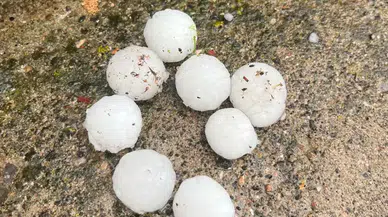 Kayseri'de ceviz büyüklüğünde dolu : Meyve ağaçları zarar gördü