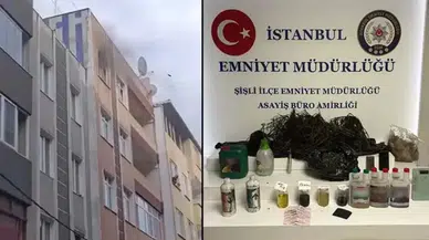 Şişli’de yangın ihbarı uyuşturucu serasını ortaya çıkardı : 500 bin TL’lik kenevir