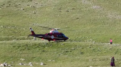 Konya'da dağlık arazide kaza : Sürücü hava ambulansıyla hastaneye sevk edildi