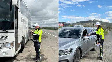Kars'ta trafik denetimleri : Ekipler çalışmalarına devam ediyor
